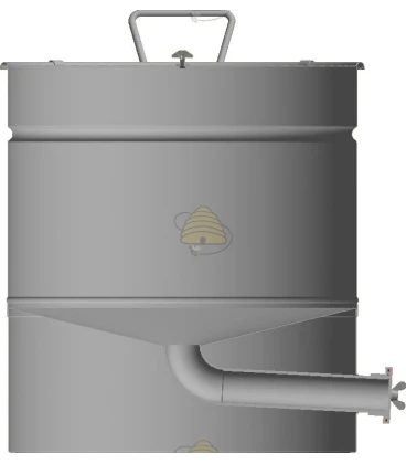Abfüllkübel 50 Liter / 70 Kilo aus Edelstahl mit konischem Boden